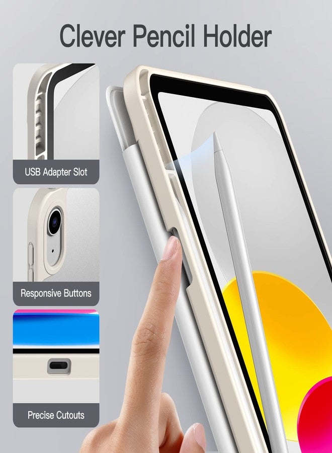 جي تيك جراب JETech غير اللامع لجهاز iPad (A16) الجيل الحادي عشر/العاشر (2025/2022) مع حامل قلم، غطاء خلفي شفاف غير لامع رفيع لحماية الجهاز اللوحي (أبيض) - Image 5